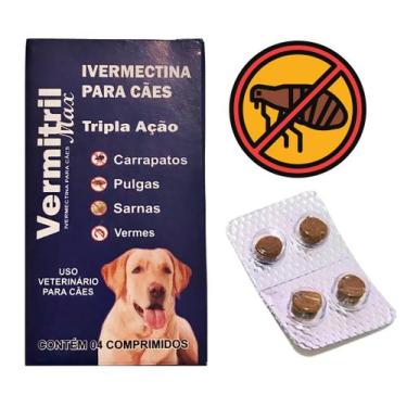 Imagem de Anti Carrapato, Sarna, Verme Pulga 4 Comprimidos Mastigáveis Cães Entr