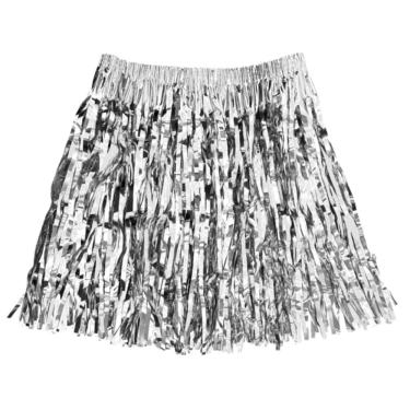Imagem de Saia De Carnaval Havaiana Metalizados Prata 40cm
