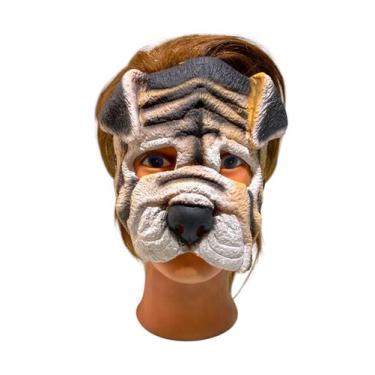 Imagem de Fantasia Máscara Cachorro Buldog Metade do rosto Látex  Dog - Lynx pro