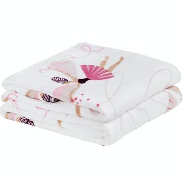 Imagem de Manta Solteiro Infantil Bouti Kids Flannel Microfibra 1 Peça Bailarina