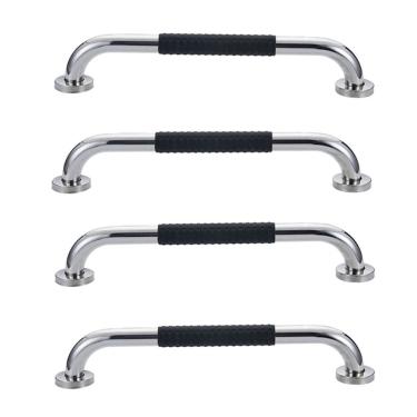 Imagem de Barra de Apoio 60cm Inox Suporte Antiderrapante Banheiro Box Kit 4 unidades Idoso Gestante Cadeirante Segurança Acessibilidade