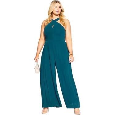 Imagem de City Chic Macacão feminino plus size Harper, Azul-petróleo, 56
