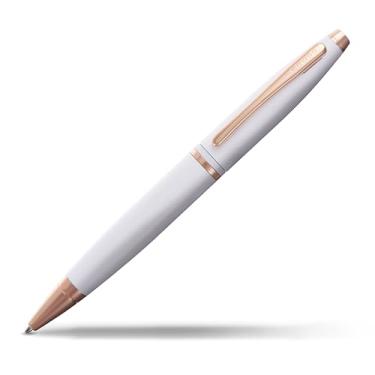 Imagem de Cross Caneta esferográfica recarregável Calais apresentada em uma caixa de presente de luxo - ponta média, tinta preta, branco e ouro rosa