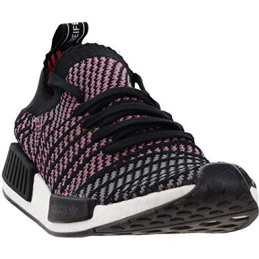 Imagem de adidas Originals Tênis de corrida masculino NMD_r1 Stlt Primeknit, Preto/cinza/rosa solar, 11