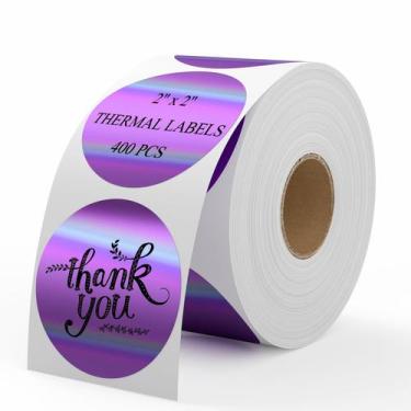 Imagem de Etiquetas Adesivas Térmicas BESTIKER - 400 Unidades - Círculo Roxo de 