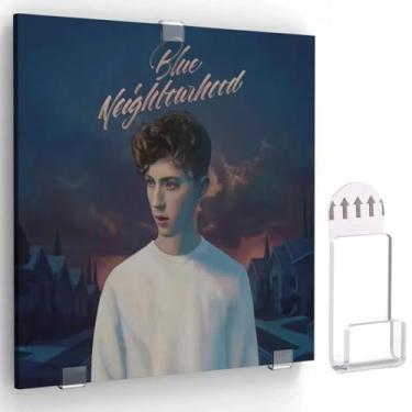 Imagem de PongTay Prateleiras para exibição de parede de disco de vinil, sem parafusos, cabides autoadesivos para discos de vinil acrílico para exibição de capas de álbum e decoração de parede de casa - para LP