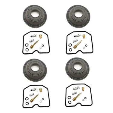 Imagem de Kit de reparo de carburador para Kawasaki KLE400 1991-2007 KLE 400 Configurar diafragma a vácuo Junta da válvula de agulha (4 conjuntos)