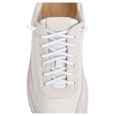 Imagem de VEILLEONG 2 pares de cadarços elásticos sem amarração para tênis, tamanho único para crianças e adultos, 2 pares brancos