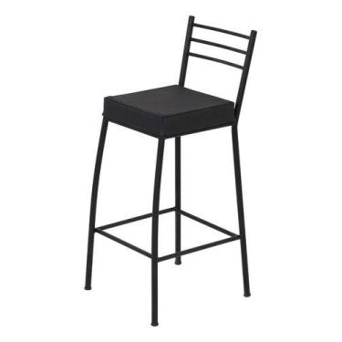 Imagem de Banqueta Turim Alta 70cm Preta - Flape