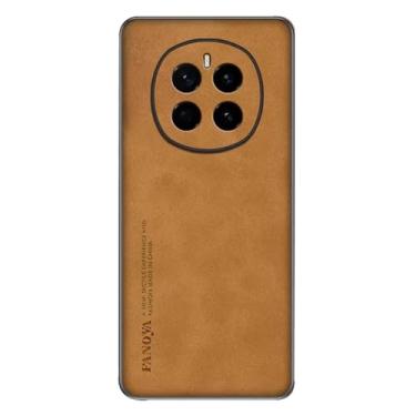 Imagem de LYJSMGZ Capa fina para Honor Magic 7 Pro/7, couro de pele de ovelha, anti-queda, coldres de proteção total para lentes, laranja, 7 Pro