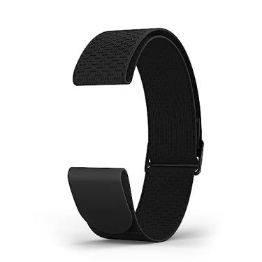 Imagem de moofit Pulseira de substituição para monitor de frequência cardíaca RA1 de 24,5 mm, substituição de cinto de braço ajustável até 400 mm, preta, compatível com Scosche, Polar, Wahoo, Coospo, CATEYE,