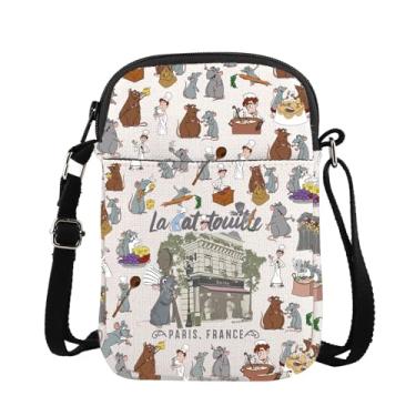 Imagem de ENSIANTH Bolsa tiracolo inspirada na França La Cartoon Paris Anyone Can Cook Gift Mouse Chef Movie Mech Rat Bag, La Cb