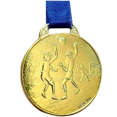 Imagem de Kit 10 Medalhas Esportivas Futebol 3,5cm Metal Dourado Top Modelos: handebol