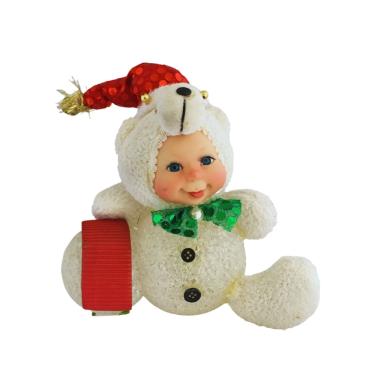 Imagem de Urso Baby Decoração Natalina Com Leds No Copo e Olhos De Vidro Com Cílios saldão.