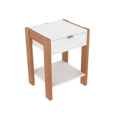 Imagem de Mesa de Cabeceira Miles 1 gv Branca e Amêndoa