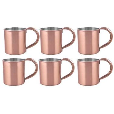 Imagem de Kit 6 Canecas Lisa Moscow Mule Inox Rose Bronze Drink 250Ml - Class Ho