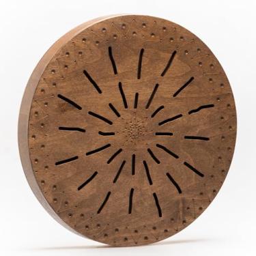 Imagem de Disco de chuva "Waterfall" 30 cm | Instrumento para cura sonora | Som relaxante da água | Tambor oceano de madeira | Som meditativo longo e agradável | Ferramenta para banho de som, terapia de som, massagem sonora