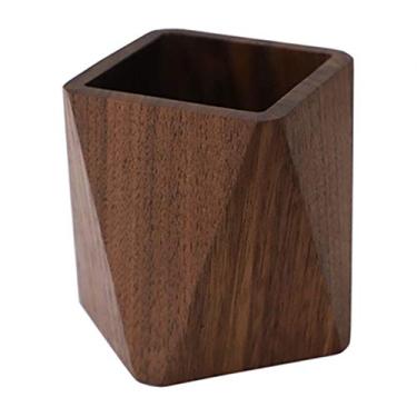 Imagem de Porta-lápis Suporte de caneta de mesa de madeira para escritório doméstico suporte de caneta de armazenamento de papelaria suporte de caneta copo de caneta (cor: um, tamanho: M) (um M)