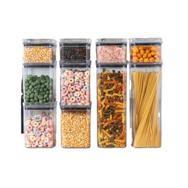 Imagem de Escolha Seu Kit Potes Herméticos Para Mantimentos De Cozinha Alimentos Armário Acrílico Plástico(Kit 10 Potes)