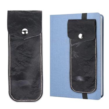 Imagem de QIELIZI Suporte de caneta com faixa elástica ajustável para cadernos, bolsa de caneta para diários, porta-lápis, acessórios de planejador bíblico, estojo de lápis fofo (1 preto)