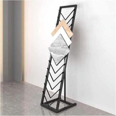 Imagem de LGEOELIAS Prateleira de amostra de azulejo de porcelana comercial para exibição a granel, suporte de exibição de laje de mármore de grande capacidade, suporte de piso de madeira suporte de imagem