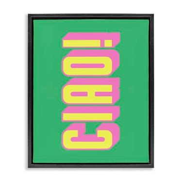 Imagem de Stupell Industries Ciao Bold Lettering Black Framed Floater Canvas Wall Art, design by House of Lulu, 25 x 31