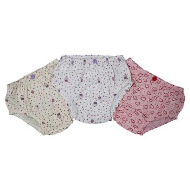Imagem de Kit Com 12 Calcinhas Estampadas Bebê 100% Algodão - Batutinhas Baby, G