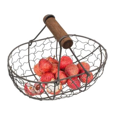 Imagem de Cesta para coleta de | Cesta de frutas - Cesta de armazenamento de piquenique com design de fazenda, alça confortável, conter 12 para cozinha, sala de jantar, sala de estar