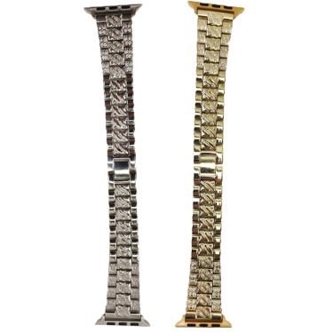 Imagem de Kit 2 Pulseira Smartwatch Pedra Strass Smartband Aço 3 Elos