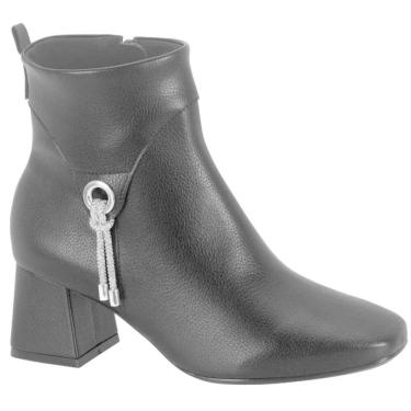 Imagem de Bota Vizzano Detalhe Strass Cano Baixo Feminina - Preto