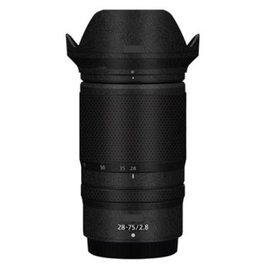 Imagem de Película protetora de lente de câmera película protetora de vinil adesivo premium para Nikon Z 28-75 mm F2.8 decalque fotográfico 28-75 2.8 (contorno preto brilhante)