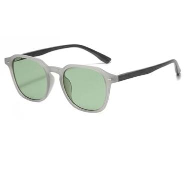 Imagem de VFDHN Óculos de sol de luxo femininos, roxos, retrô, com lentes de contato, para mulheres (cinza-verde)