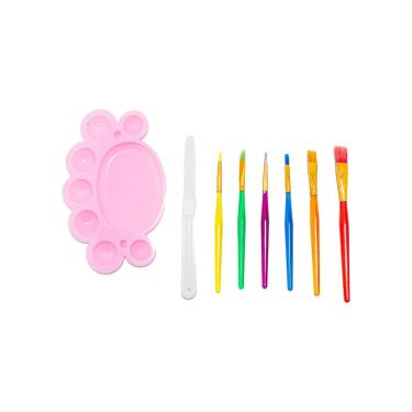 Imagem de Kit com 5 Pincéis com 1 Godê e 1 Espátula Cores Diversas - Item Sortido