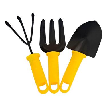 Imagem de Kit Jardinagem com 3 Ferramentas | Pá, Garfo e Ancinho | Cabo Antiderrapante | Resistente à Ferrugem e Água | Leve e Portátil para Uso Doméstico