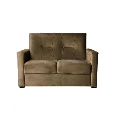 Imagem de Sofá Pequeno 2 Lugares 1,35 Porta Controle No Braço Alice Cappuccino