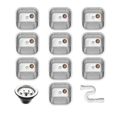 Imagem de Tanque Inox American 40x40x22 Aço 304 Fosco 10 Unidades - American Ste