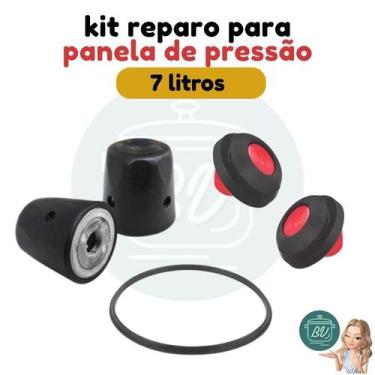 Imagem de Kit reparo para panela de pressão (borracha, peso e válvula) 7 litros 