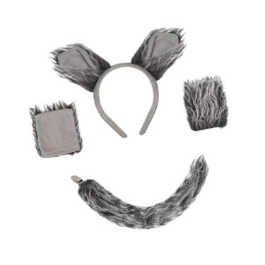 Imagem de Colaxi Conjunto de fantasia de lobo, faixa de cabelo para cosplay, faixa de cabeça para carnaval de ano novo, Sem Saia