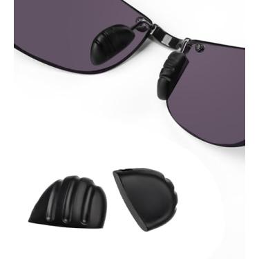 Imagem de Kygear 1 par de peças de nariz de substituição de silicone preto compatível com Maui Jim Makaha/Sandy Beach/Turtle Bay, almofadas de nariz de borracha de silicone antiderrapante protetores de nariz
