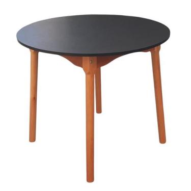 Imagem de Mesa De Jantar Colonial Brisa Rústica 90cm Redonda em Madeira e Tampo 