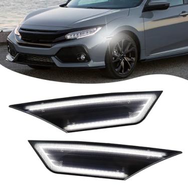 Imagem de ZDEERAOTO Kit de luzes de LED LED para Honda Civic 2016-2021 de 10ª geração, luzes de seta superbrilhantes, luzes de seta de direção para uso diário, lentes fumadas, 2 peças