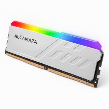 Imagem de Memória RAM ALCAMARA RGB 16GB (01x16GB) DDR4 3200MHz DIMM 1,2V, Perfeito Desempenho para Computadores Desktop e Jogos Prata