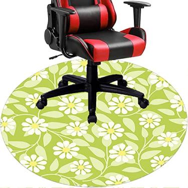 Imagem de Tapete de cadeira de escritório com flores, textura de flor, tapete de cadeira de mesa para piso de madeira de escritório em casa, protetor de piso de pilha baixa, redondo 119 cm