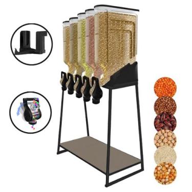 Imagem de Dispenser 5 Módulos 35 Litros ou 15 Kilos Armazenamento Ração Grãos Ce