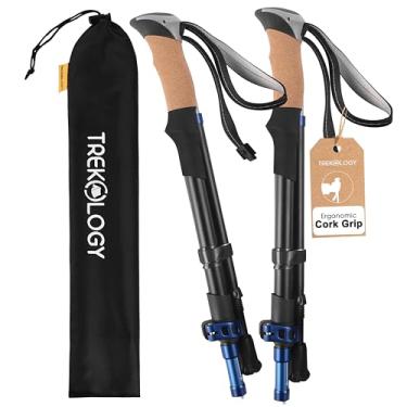 Imagem de TREKOLOGY Bastões de caminhada dobráveis 2 peças, bastões leves de trekking para homens e mulheres, bastões de caminhada nórdicos, bengalas de caminhada para idosos, bastões de caminhada retráteis,