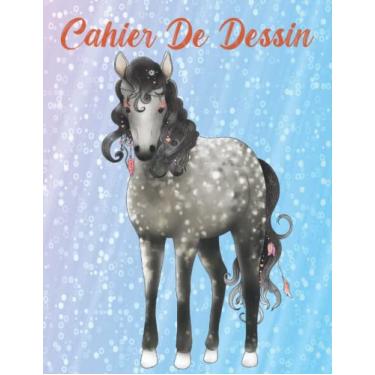 Imagem de Cahier de dessin: Carnet de croquis Cheval pour dessin, peinture, aquarelle, création .110 pages à remplir.