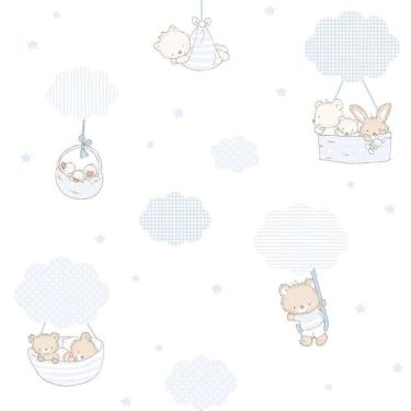 Imagem de Papel De Parede Treboli Balões Azul 5801 - Rolo 10m X 0,53m