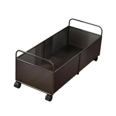 Imagem de Ioensy Carrinho de arquivo com rodinhas de malha, organizador de escritório portátil com rodas, carrinho de armazenamento de malha para pastas de escritório, L