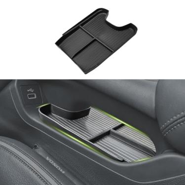 Imagem de HGWEI Organizador de console central compatível com Honda HRV 2023 2024 2025 Acessórios interiores, caixa de armazenamento de braço inferior, suporte de compartimento de chão, acabamento preto