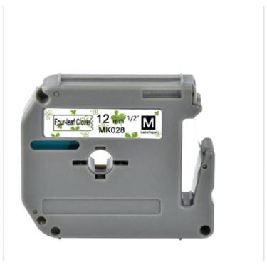 Imagem de Fita Compatível Brother M-K028 Design Trevo Letra Preta 12mm - Genéric